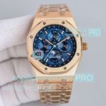 Luxury Copy Audemars Piguet Royal Oak Perpetual Calendar John Mayer Rose Gold Blue Face Watch  